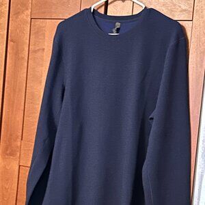 Lululemon Man Navy Blue Long sleeve Top Tee Sweatshirt Relaxed Sz M